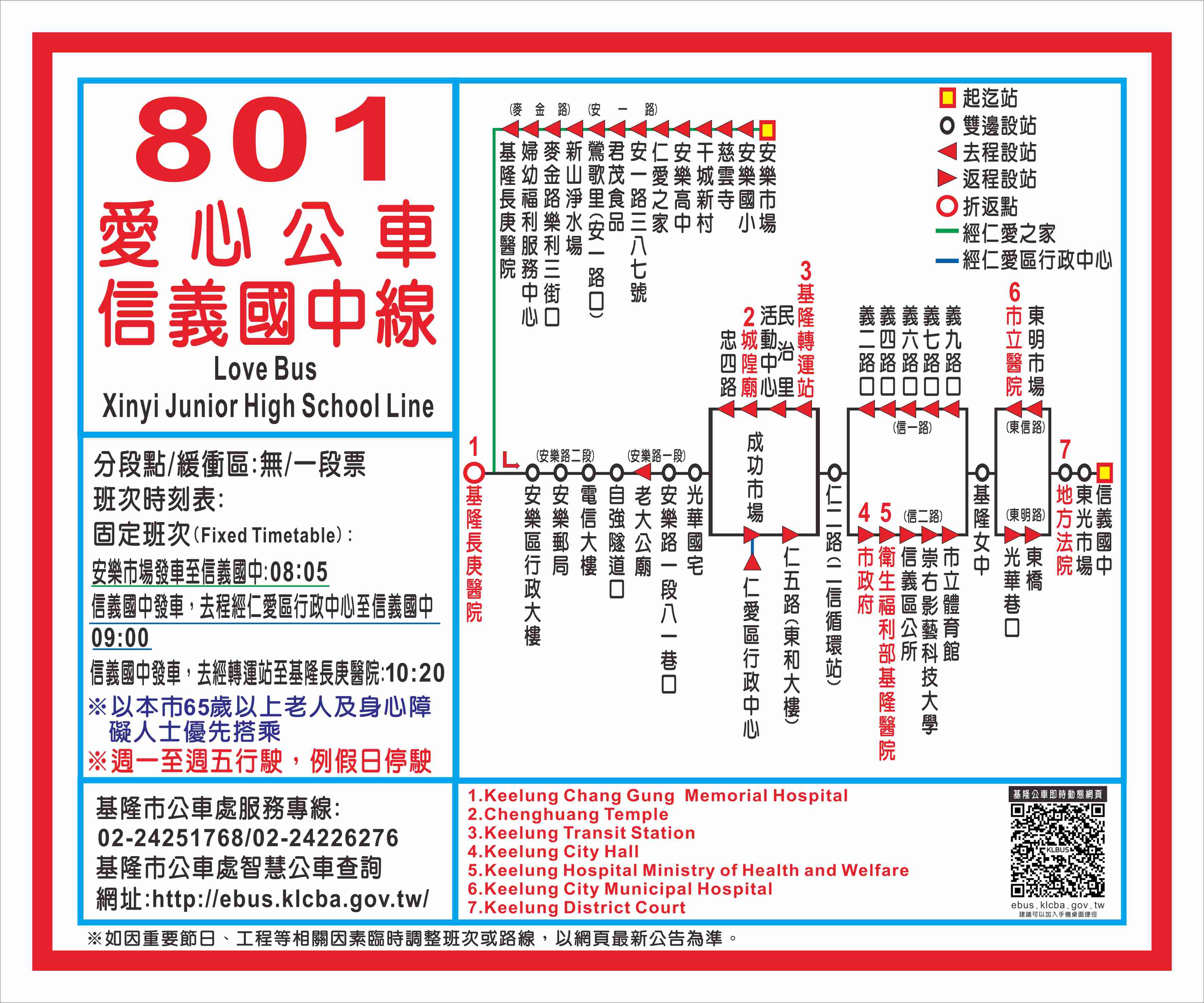 801愛心公車-信義國中線路線圖